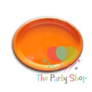 Plastic Oval Food Sandwich Platter Orange Trays Plates 10 Pack