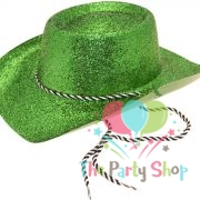 Cowboy Hat Glitter (Adult) Green for Fancy Dress Party Accessory