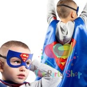 Superman Superhero Cape & Mask Costume Superman Mask Superman Cape Halloween Cosplay Fancy Dress Up Party Costumes Set For Kids