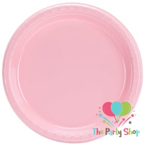 Heavy Duty 7" Inch Plastic Plate Pink Disposable Round Party Plates (Pack of 25) Heavy Duty 7" Inch Plastic Plate Pink Disposable Round Party Plates (Pack of 25)