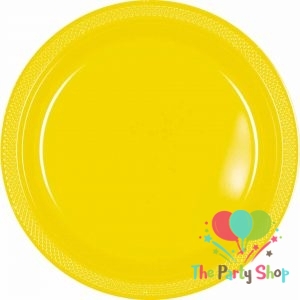 Heavy Duty 7" Inch Plastic Plate Yellow Disposable Round Party Plates (Pack of 25) Heavy Duty 7" Inch Plastic Plate Yellow Disposable Round Party Plates (Pack of 25)