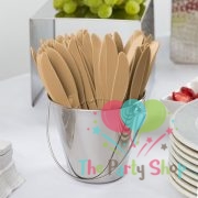 Golden Disposable Plastic Knives (20 Pack) Knife Tableware Cutlery Birthday Party Supplies, BBQ, Picnics and Events