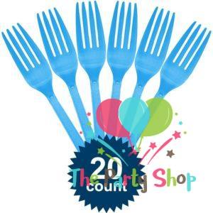 Light Blue Disposable Plastic Fork (20 Pack) Tableware Cutlery Birthday Party Supplies, BBQ, Picnics and Events Light Blue Disposable Plastic Fork (20 Pack) Tableware Cutlery Birthday Party Supplies, BBQ, Picnics and Events
