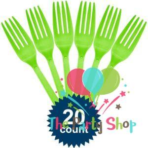 Light Green Disposable Plastic Fork (20 Pack) Tableware Cutlery Birthday Party Supplies, BBQ, Picnics and Events Light Green Disposable Plastic Fork (20 Pack) Tableware Cutlery Birthday Party Supplies, BBQ, Picnics and Events