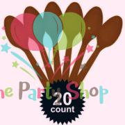 Brown Disposable Plastic Spoons (20 Pack) Tableware Cutlery Birthday Party Supplies, BBQ, Picnics and Events