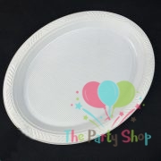 Plastic Oval Food Sandwich Platter White Trays Plates 10 Pack