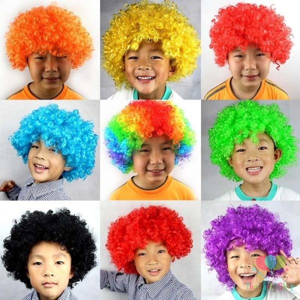 Afro Wig for Women & Men Curly Hair Costume Wigs Disco Afro Wig Halloween Cosplay Party Wigs World Cup Festival World Cup Competition Cheerleaders Football Cricket Fan Wigs