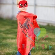 Spiderman Superhero Cape & Mask Costume Spiderman Mask Spiderman Cape Halloween Cosplay Fancy Dress Up Party Costumes Set For Kids