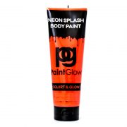 Orange Face Colour Make Up Paint Art Body Paint Glow in Dark or UV Light Face & Body Paint Glow Blacklight Reactive Glow Halloween Neon Fluorescent 25 ml Each Tube