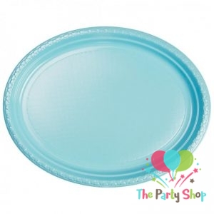 Plastic Oval Food Sandwich Platter Light Blue Trays Plates 10 Pack Plastic Oval Food Sandwich Platter Light Blue Trays Plates 10 Pack