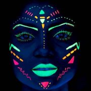 Light Green Face Colour Make Up Paint Art Body Paint Glow in Dark or UV Light Face & Body Paint Glow Blacklight Reactive Glow Halloween Neon Fluorescent 25 ml Each Tube