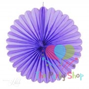 Purple Tissue Paper Fan Flower Hanging Decorative Paper Flowers Decorations Pack of 5 -15cm