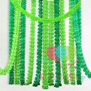 12 Feet DIY Green Paper Garland Four Leaf Clover Paper Pull Flag Garland Curtains Backgrounds Backdrop Baby Shower Supplies Wedding Party Home Decoration Bandage