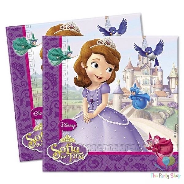 Disney Little Princess Sofia The First Luncheon Paper Napkins Tissue Girls Sofia The First Theme Birthday Party Supplies (Pack of 20)