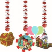 Disney Jake and the Never Land Swirls Hanging Danglers Cut Out (Pack of 3) Pirate Treasure Theme Decorations Party Supply
