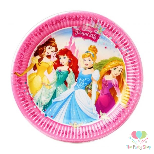 Disney Princess 9 Inch Dinner Paper Plates Party Supplies Girls Birthday Party Tableware (Pack of 8)