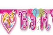 Disney Princess Die Cut Happy Birthday Banner Party Supplies Girls Happy Birthday Party Decorations (Single)