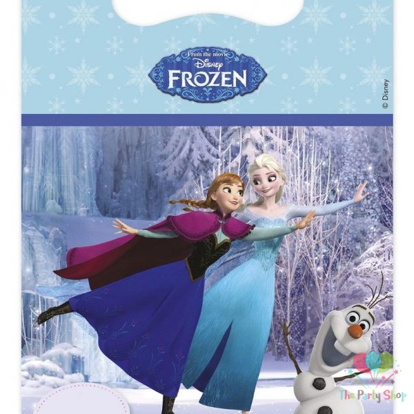 Disney Frozen Girl Theme Loot Bags, Treat bag, Gift bags, Birthday Cookie Candy Bags Party Favors Elsa Anna Princess Happy Birthday Party Decorations (Pack of 6)