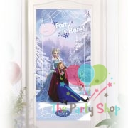 Disney Frozen Girl Theme Plastic Personalized Door Banner Poster Cover Elsa Anna Princess Happy Birthday Party Decorations (Single)