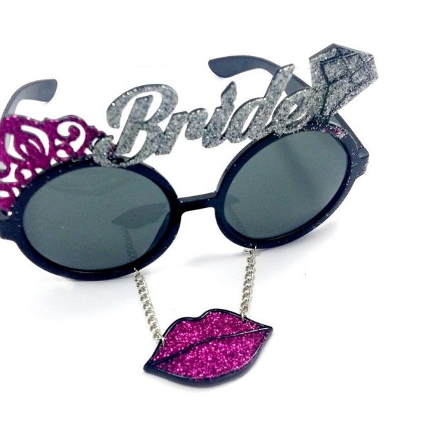 Bride And Lips Eyeglasses Goggles Eye Mask for Parties Bridal Shower Party Photo Props Wedding Photo booth Shoot Props