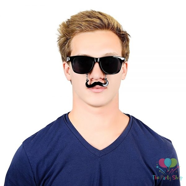 Costume Sunglasses Black Handlebar Sun-Staches Party Favors Fake Mustache