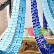 12 Feet DIY Blue Paper Garland Four Leaf Clover Paper Pull Flag Garland Curtains Backgrounds Backdrop Baby Shower Supplies Wedding Party Home Decoration Bandage