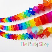 12 Feet DIY Mix Rainbow Paper Garland Four Leaf Clover Paper Pull Flag Garland Curtains Backgrounds Backdrop Baby Shower Supplies Wedding Party Home Decoration Bandage