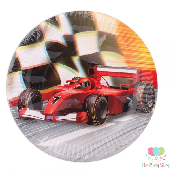 Formula F1 9 Inch Dinner Plates Race Car Theme Party Racing Car Birthday Party Decorations (Pack of 8)