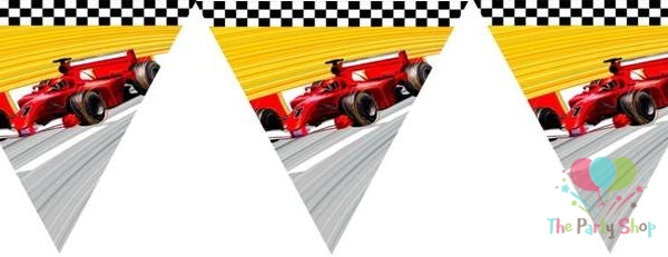 Formula F1 Paper Triangle Flag Banner Bunting Race Car Theme Party Racing Car Birthday Party Decorations