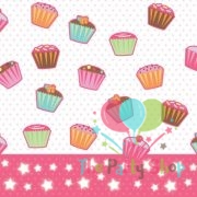 Cupcake Party Birthday Plastic Tablecover 54'' x 72'' Table Cloth Happy Birthday Party Supplies Tableware (Single)