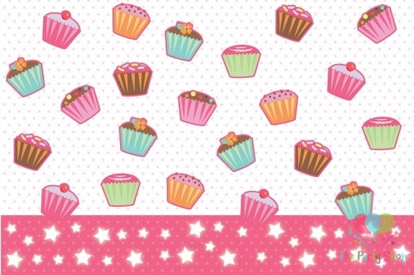 Cupcake Party Birthday Plastic Tablecover 54'' x 72'' Table Cloth Happy Birthday Party Supplies Tableware (Single)