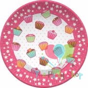Cupcake Party Paper Birthday 9 Inch Dinner Plates Plates (Pack of 8)