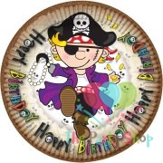 Toy Kids Pirate 7 Inch Dessert Plates Pirate Themed Birthday Party Supplies Decorations Pirate Birthday Party (Pack of 8)