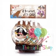 Toy Kids Pirate Blowouts Whistle Kids Favor Toys Pirate Themed Birthday Party Supplies Decorations Pirate Birthday Party (Pack of 8)