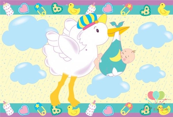 Ducky Special Delivery Baby Shower Tablecover 54 Inch Wide and 72 Long Plastic Tablecloth Gender Neutral Baby Shower Themes