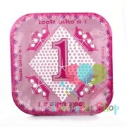 Princess 1st First Birthday Themed 9 Inch Dinner Plates 8pcs Per Pack