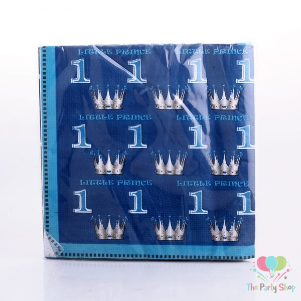 Prince Theme 1st First Birthday Paper Napkins Tissue 20pcs Per Pack