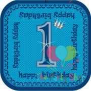 Prince Themed 1st First Birthday 9inch Plates 8pcs Per Pack