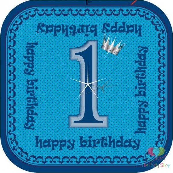 Prince Themed 1st First Birthday 9inch Plates 8pcs Per Pack