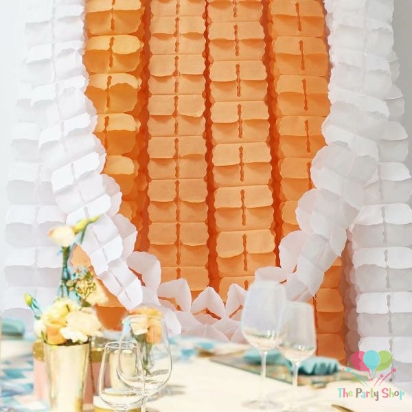 12 Feet DIY Orange Paper Garland Four Leaf Clover Paper Pull Flag Garland Curtains Backgrounds Backdrop Baby Shower Supplies Wedding Party Home Decoration Bandage