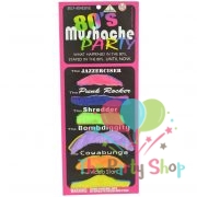 80'S Party Fake Mustache Colorful Beard 6 Styles Set for 80’s Costume Party Halloween Carnival Decoration Party Favours