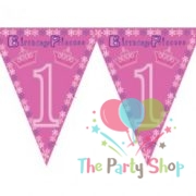 Princess 1st First Birthday Themed Flag Triangle Banner Bunting Decorations