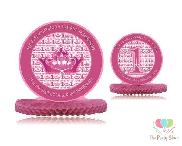 Princess 1st First Birthday Themed Honeycomb Centerpiece Birthday Girl Decorations