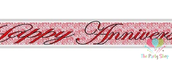 Happy Anniversary Foil Banner 12 Feet Long Wedding Anniversary Party Decoration
