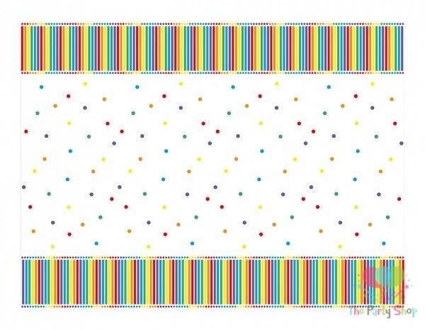 Multicolor Blast Rainbow Plastic Tablecover 54" X 108" Tablecloth Rainbow Parties Themed Birthday Party Supplies Decorations