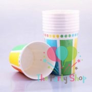 Multicolor Blast Rainbow 270ml Cups Rainbow Parties Themed Birthday Party Supplies Tableware (Pack of 8)