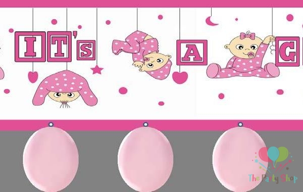 Its A Girl Baby Shower Letters Balloons Baby Shower Party Banners Paper Material Party Decoration Supplier