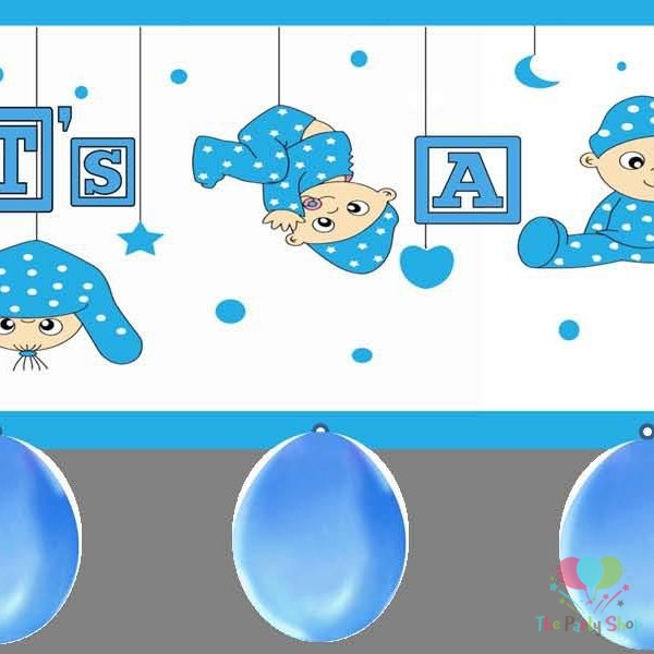 Its A Boy Baby Shower Letters Balloons Baby Shower Party Banners Paper Material Party Decoration Supplier