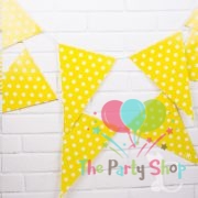 Yellow Polka Dot Bunting 10 Feet Triangle Flag Banner Bunting Happy Birthday Wedding Baby Shower Party Supplies Decorations