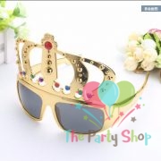 Gold Silver Royal Kings Crown Sunglasses Spectacles Novelty Fancy Dress Happy Birthday Bachelor Party Photograph Prop Eyeglasses